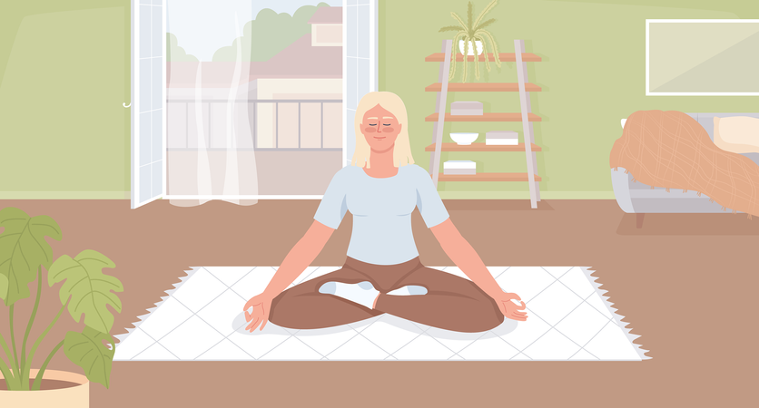 Meditación matutina para la autocuración.  Ilustración