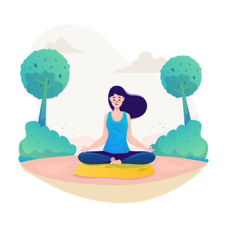 Meditación Yoga  Ilustración