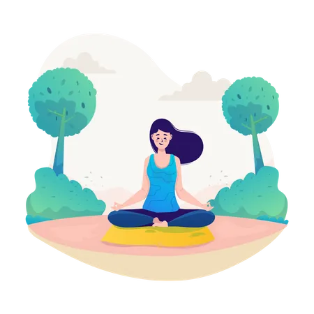 Meditación Yoga  Ilustración