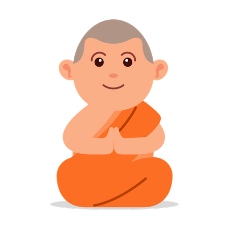 Meditating buddhist monk  Illustration