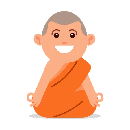 Meditating buddhist monk  Illustration