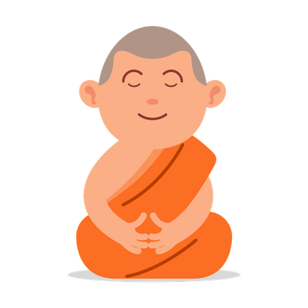 Meditating buddhist monk  Illustration