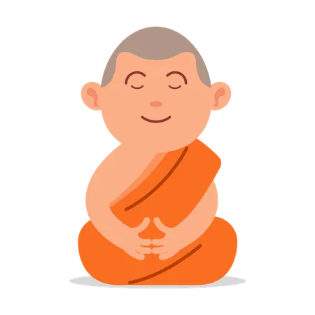 Meditating buddhist monk  Illustration