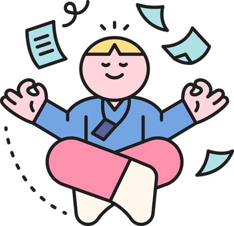 Meditating Employee  Illustration