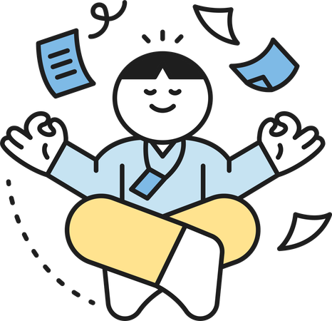 Meditating Employee  Illustration