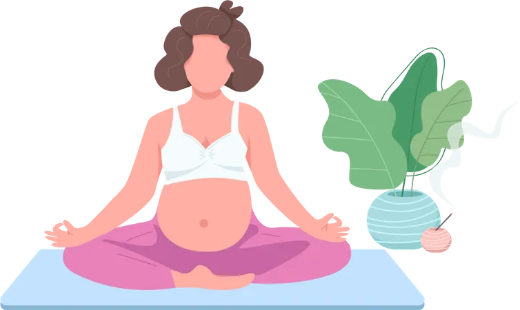 Meditating pregnant girl  Illustration