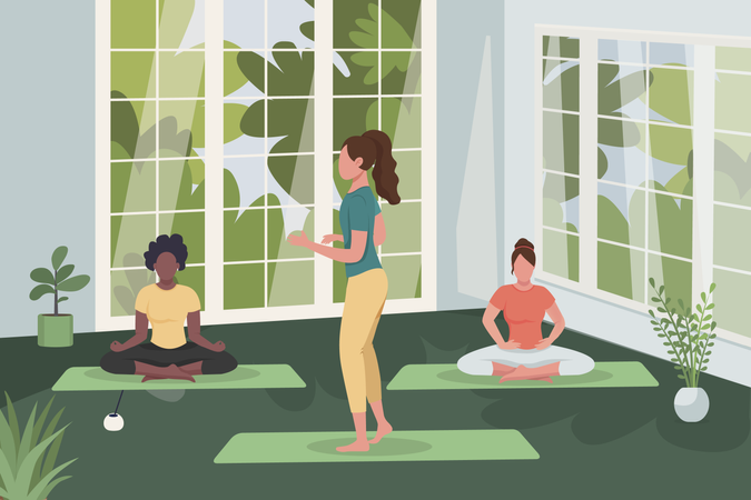 Meditation class Illustration