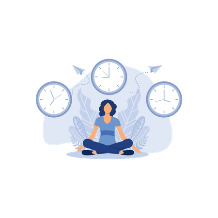 Meditation during working hours Illustration