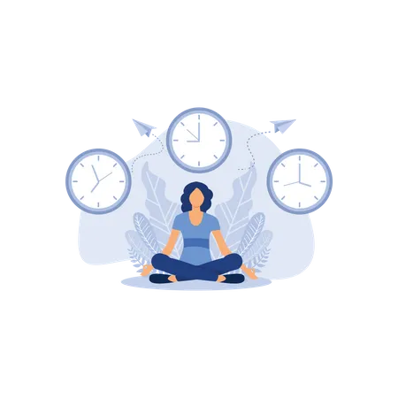Meditation during working hours  Illustration