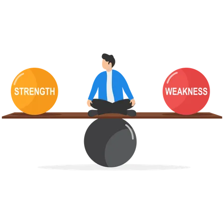 Meditation to balance between Weakness and Strength  Illustration