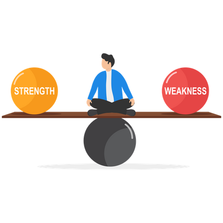 Meditation to balance between Weakness and Strength  Illustration