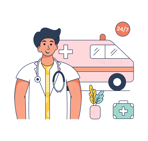 Medizinische Notfallversorgung  Illustration