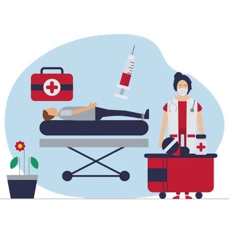 Krankenstation  Illustration