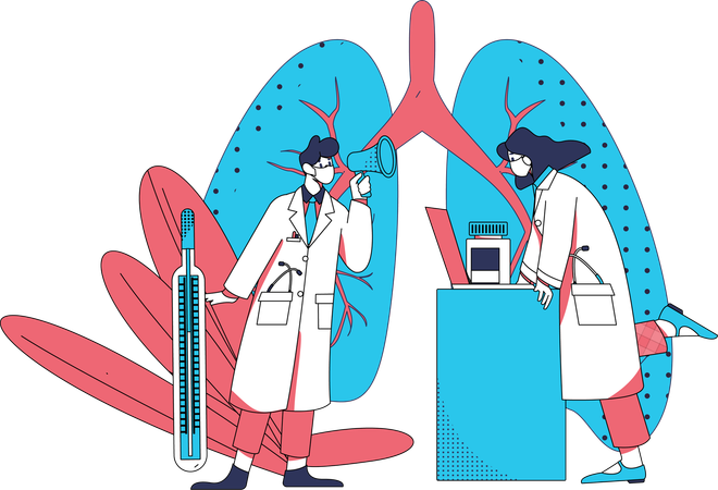 Medizinische Absicherung durch Ärzte  Illustration