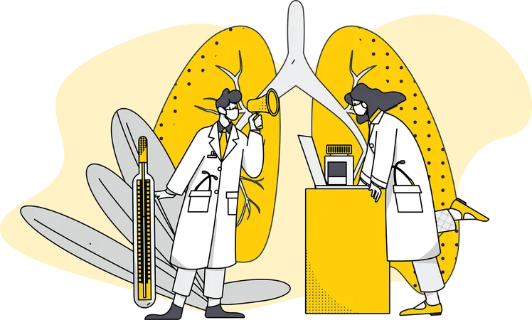 Medizinische Absicherung durch Ärzte  Illustration