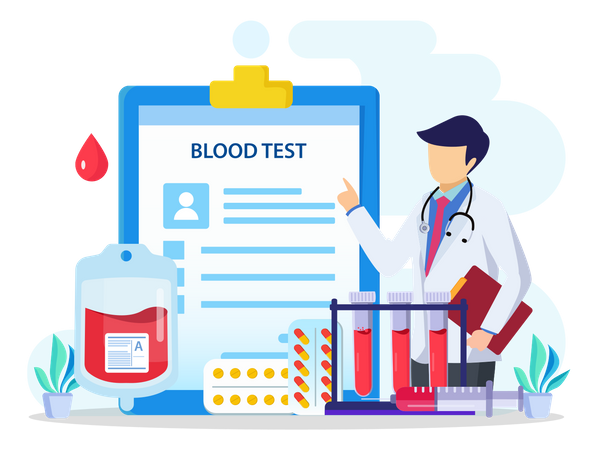 Medizinischer Bluttestbericht  Illustration