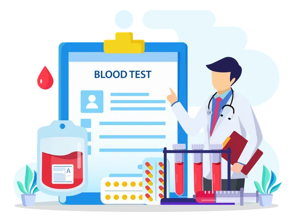 Medizinischer Bluttestbericht  Illustration