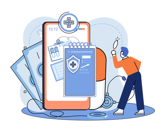 Medizinischer Online-Gesundheitsdienst  Illustration