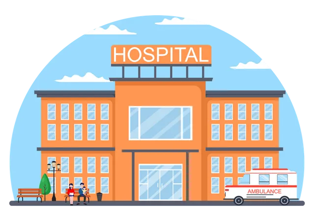 Krankenhausgebäude für das Gesundheitswesen  Illustration