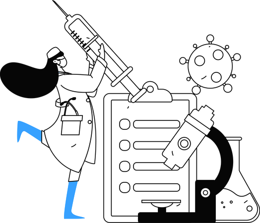 Medizinstudent forscht an neuen Medikamenten  Illustration