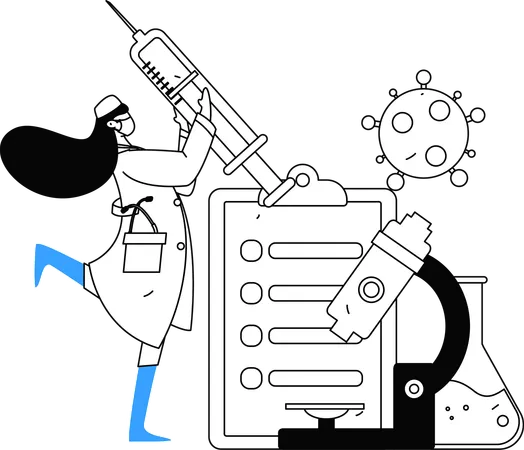 Medizinstudent forscht an neuen Medikamenten  Illustration