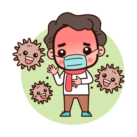 Medo do corona vírus  Ilustração