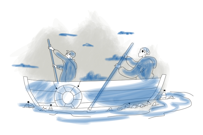 Meeresverschmutzung  Illustration