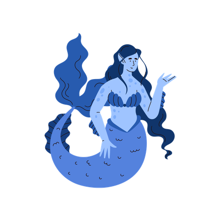 Meerjungfrau Sirene Mystery Fantasy  Illustration