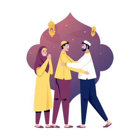 Meet other muslim  Illustration