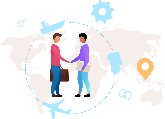 Meeting regarding International business  イラスト