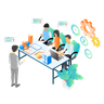 illustration for meeting team