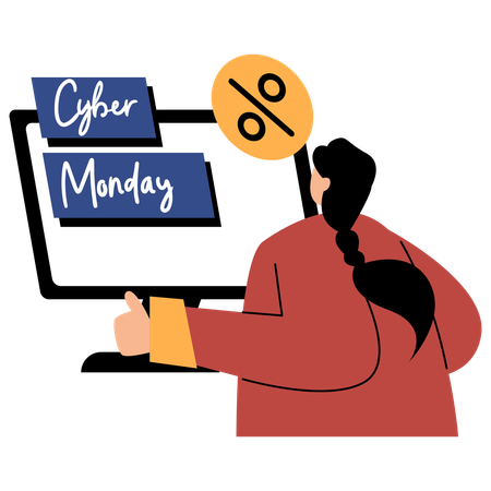 Mega descontos na Cyber Monday  Ilustração