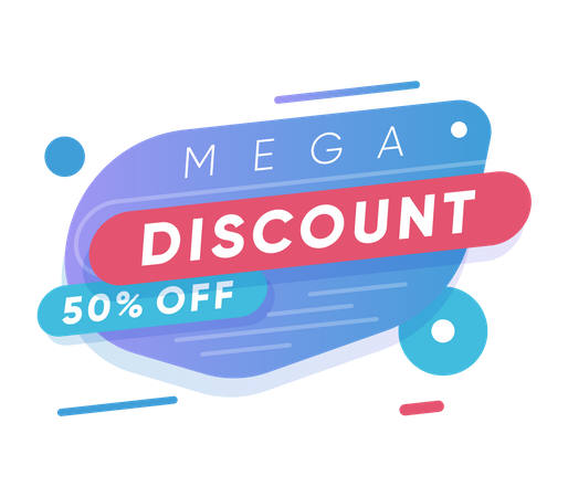 Mega discount up to 50% sale  Illustration
