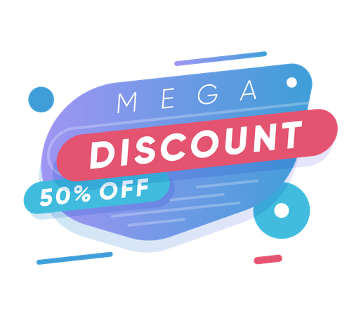 Mega discount up to 50% sale  Illustration