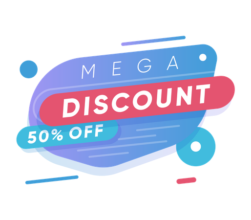 Méga remise jusqu'à 50% de vente  Illustration