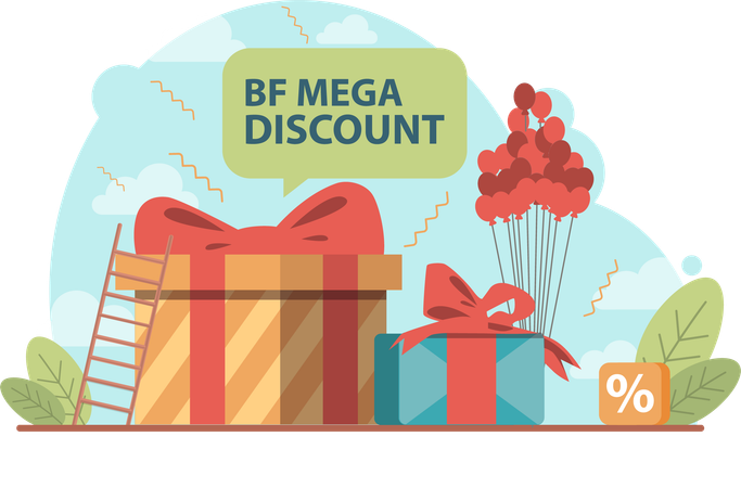 Mega shopping discount  일러스트레이션