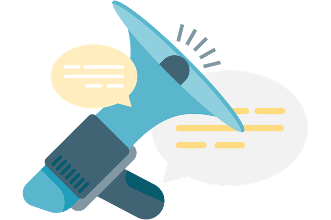 Megafone anunciando mensagem  Ilustração