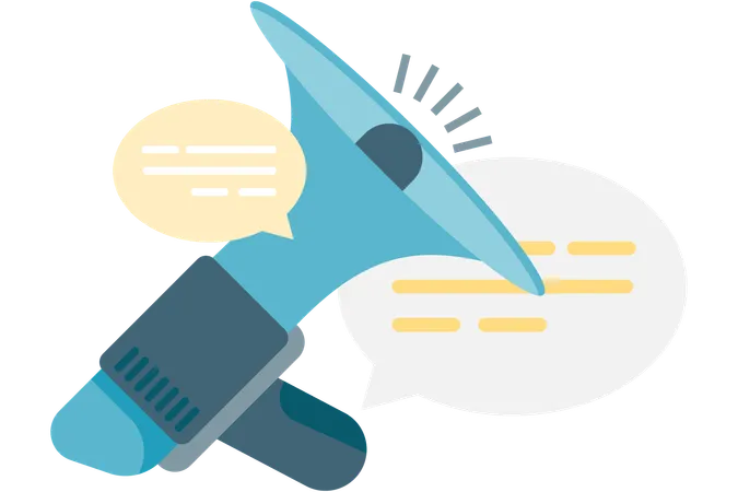 Megafone anunciando mensagem  Ilustração