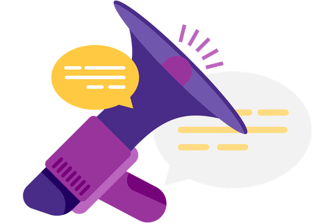 Megafone anunciando mensagem  Ilustração