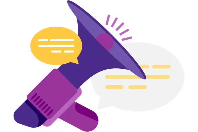 Megafone anunciando mensagem  Ilustração