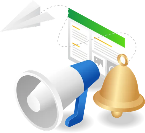 Campanha de dados de marketing por e-mail Megaphone  Ilustração