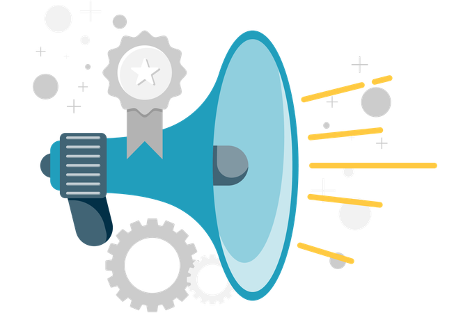 Megafone e medalha estrela  Illustration