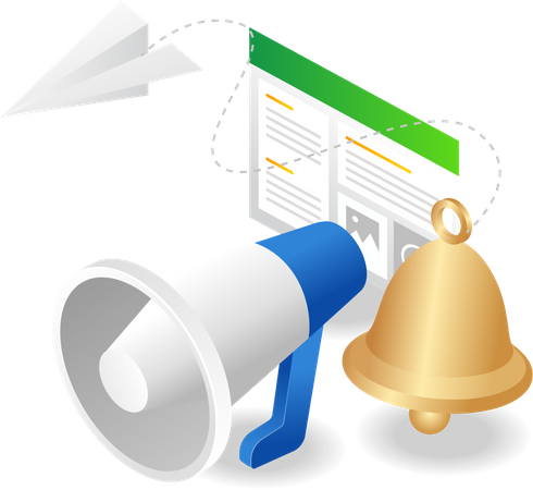 Megaphone-E-Mail-Marketing-Datenkampagne  Illustration