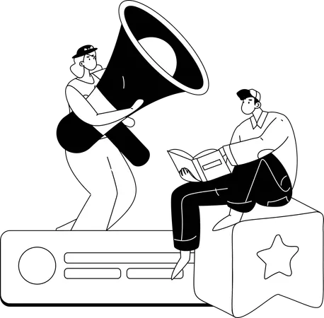 Megaphone Advertisement  Illustration