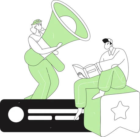 Megaphone Advertisement  Illustration