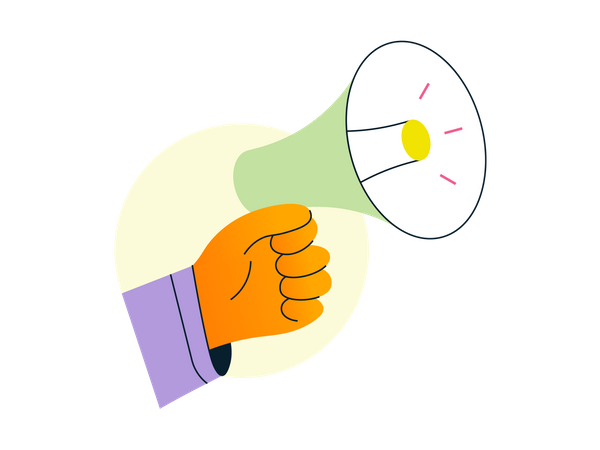 Megaphone advertisement  Illustration