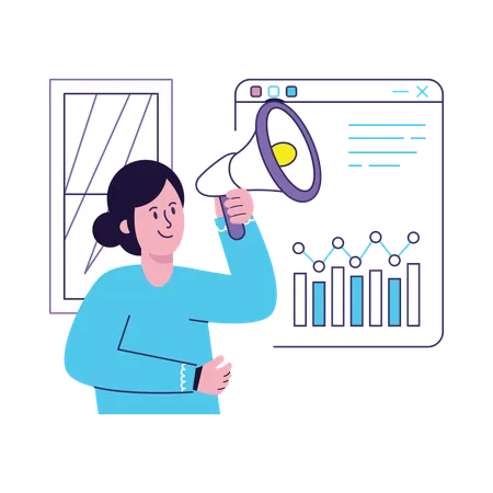 Megaphone Marketing  Illustration