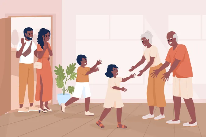 Mehrgenerationen-Familientreffen  Illustration