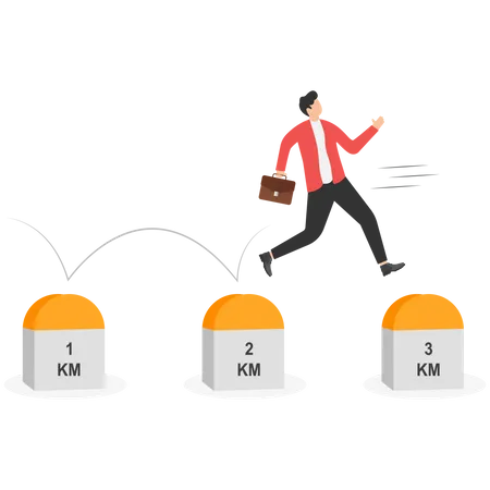 Meilenstein des Geschäftsmannprojekts zur Erreichung des Geschäftsziels  Illustration