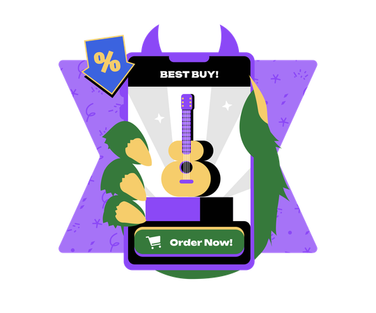 Best Buy al comprar guitarra en línea  Ilustración